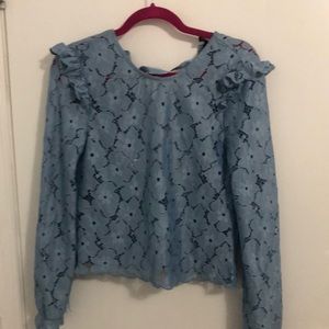 Blue Summer Blouse - Lace